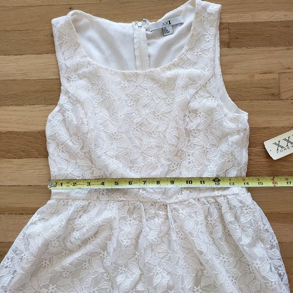 Forever 21 Cream Dress Lace cocktail NWT Size L - Picture 9 of 10
